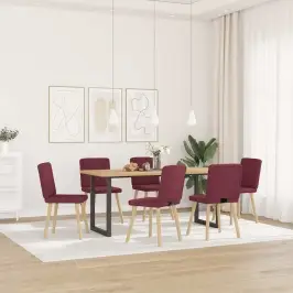 Söögitoolid 6 Tk, Veinipunane, Kangas