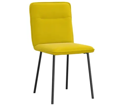 Valgomojo Kėdės, 6Vnt., Geltonos Spalvos, Aksomas