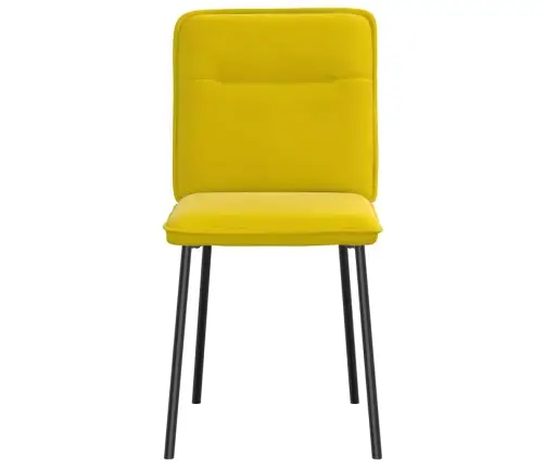 Valgomojo Kėdės, 6Vnt., Geltonos Spalvos, Aksomas