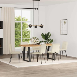Söögitoolid 6 Tk, Kreemjasvalge, Samet