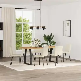 Virtuves Krēsli, 6 Gab., Krēmkrāsas Samts Vidaxl