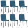 Virtuves Krēsli, 6 Gab., Zils Samts Vidaxl Virtuves Krēsli, 6 Gab., Zils Samts Vidaxl