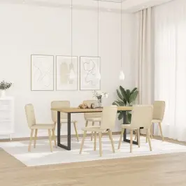 Valgomojo Kėdės, 6Vnt., Kreminės Spalvos, Audinys