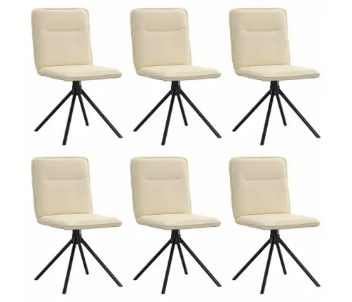 Valgomojo Kėdės, 6Vnt., Kreminės Spalvos, Audinys Valgomojo Kėdės, 6Vnt., Kreminės Spalvos, Audinys