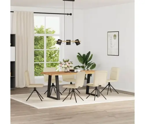 Valgomojo Kėdės, 6Vnt., Kreminės Spalvos, Audinys Valgomojo Kėdės, 6Vnt., Kreminės Spalvos, Audinys