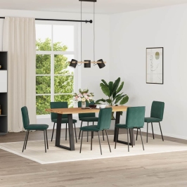 Virtuves Krēsli, 6 Gab., Tumši Zaļš Samts Vidaxl