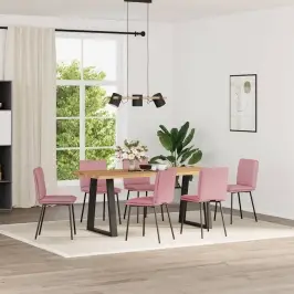 Söögitoolid 6 Tk, Roosa, Samet