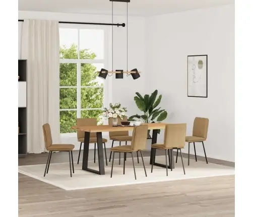 Virtuves Krēsli, 6 Gab., Brūns Samts Vidaxl