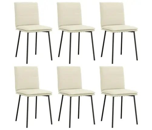 Virtuves Krēsli, 6 Gab., Krēmkrāsas Samts Vidaxl