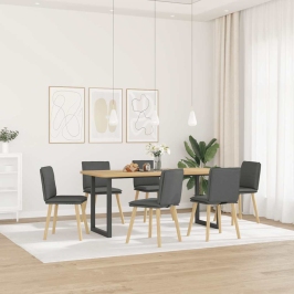 Virtuves Krēsli, 6 Gab., Tumši Pelēks Audums Vidaxl