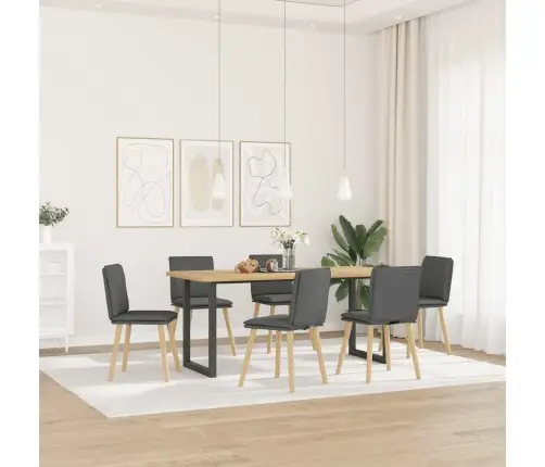 Virtuves Krēsli, 6 Gab., Tumši Pelēks Audums Vidaxl