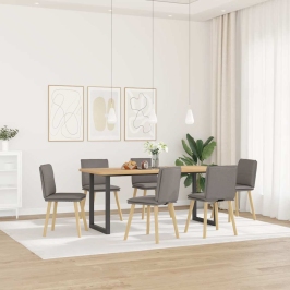 Virtuves Krēsli, 6 Gab., Pelēkbrūns Audums Vidaxl