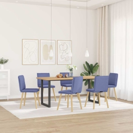 Virtuves Krēsli, 6 Gab., Džinsa Zils Audums Vidaxl