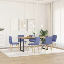 Virtuves Krēsli, 6 Gab., Džinsa Zils Audums Vidaxl