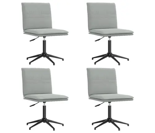 Virtuves Krēsli, 4 Gab., Gaiši Pelēks Samts Vidaxl