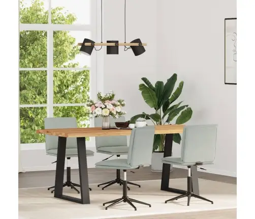 Virtuves Krēsli, 4 Gab., Gaiši Pelēks Samts Vidaxl