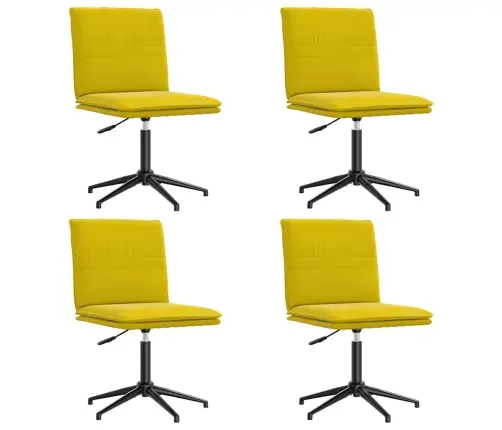 Virtuves Krēsli, 4 Gab., Dzeltens Samts Vidaxl