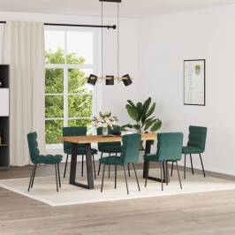 Virtuves Krēsli, 6 Gab., Tumši Zaļš Samts Vidaxl
