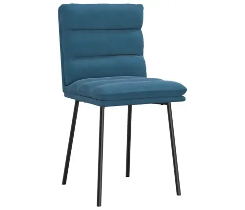 Valgomojo Kėdės, 6Vnt., Mėlynos Spalvos, Aksomas Valgomojo Kėdės, 6Vnt., Mėlynos Spalvos, Aksomas