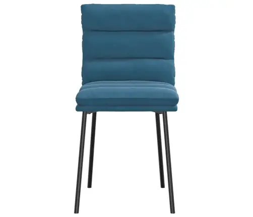 Valgomojo Kėdės, 6Vnt., Mėlynos Spalvos, Aksomas Valgomojo Kėdės, 6Vnt., Mėlynos Spalvos, Aksomas