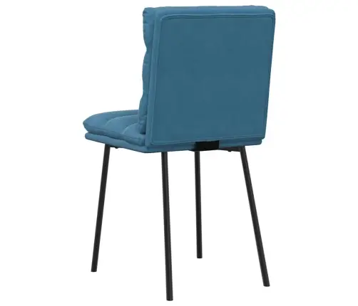 Valgomojo Kėdės, 6Vnt., Mėlynos Spalvos, Aksomas Valgomojo Kėdės, 6Vnt., Mėlynos Spalvos, Aksomas