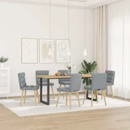 Virtuves Krēsli, 6 Gab., Gaiši Pelēks Audums Vidaxl