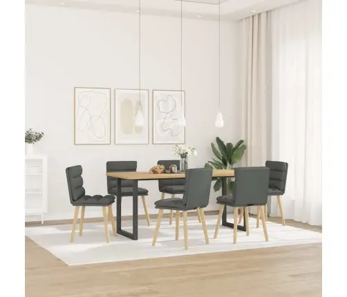 Virtuves Krēsli, 6 Gab., Tumši Pelēks Audums Vidaxl