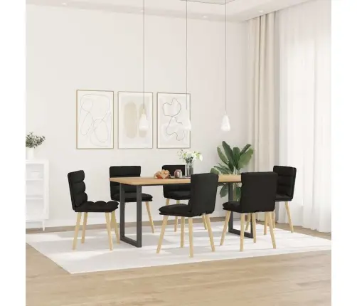 Valgomojo Kėdės, 6Vnt., Juodos Spalvos, Audinys