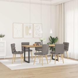 Virtuves Krēsli, 6 Gab., Pelēkbrūns Audums Vidaxl