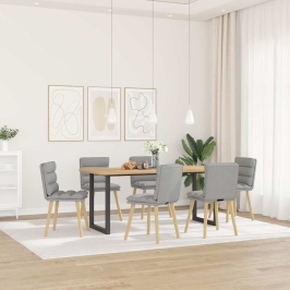 Virtuves Krēsli, 6 Gab., Mākonis Pelēks Audums Vidaxl