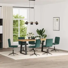 Virtuves Krēsli, 6 Gab., Tumši Zaļš Samts Vidaxl