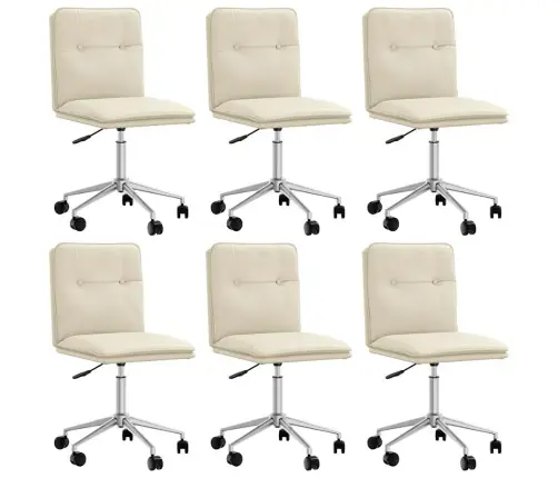 Virtuves Krēsli, 6 Gab., Krēmkrāsas Mākslīgā Āda Vidaxl
