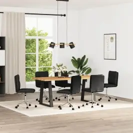 Virtuves Krēsli, 6 Gab., Melna Mākslīgā Āda Vidaxl
