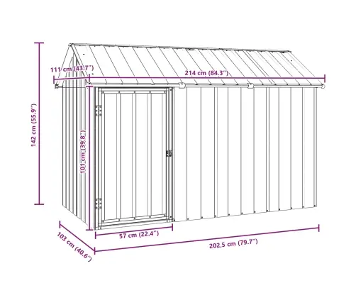 Paukščių Narvas Antracitas 215 X 112 X 141 Cm Cinkuota Plienas