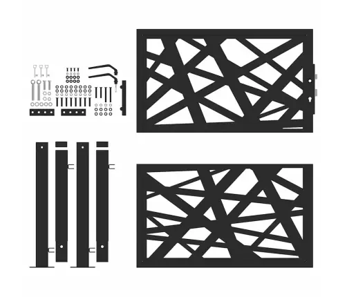 Sodo Vartai, Juodi, 100X100 cm Plienas, Šviestuvo Dizainas