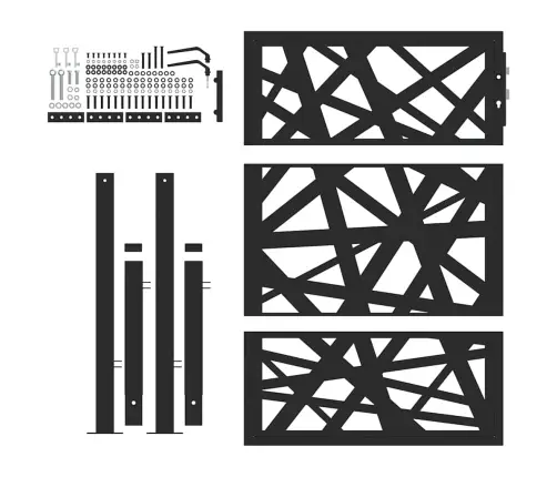 Aiavärav, Must, 100 X 125 cm Terasest, Valgusdisain