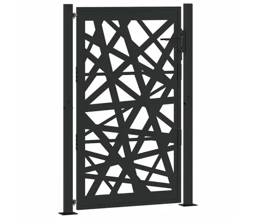 Dārza Vārti Melni 105X155 Cm Tērauda Gaismas Dizains Vidaxl