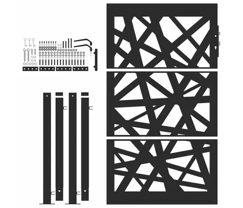 Dārza Vārti Melni 105X155 Cm Tērauda Gaismas Dizains Vidaxl