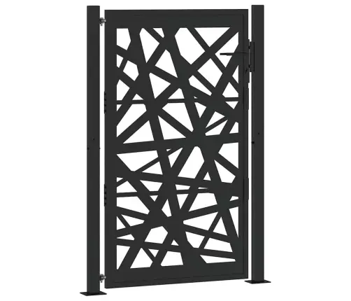 Dārza Vārti Melni 105X155 Cm Tērauda Gaismas Dizains Vidaxl