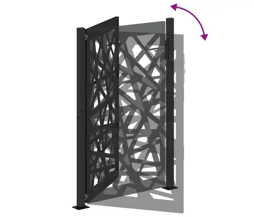 Dārza Vārti Melni 105X155 Cm Tērauda Gaismas Dizains Vidaxl