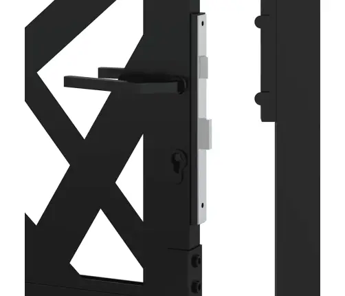 Dārza Vārti Melni 105X155 Cm Tērauda Gaismas Dizains Vidaxl