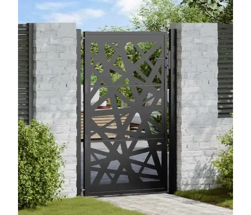 Dārza Vārti Melni 105X155 Cm Tērauda Gaismas Dizains Vidaxl