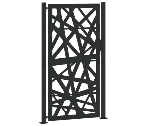 Dārza Vārti Melni 105X180 Cm Tērauda Gaismas Dizains Vidaxl