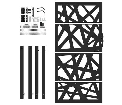 Dārza Vārti Melni 105X180 Cm Tērauda Gaismas Dizains Vidaxl