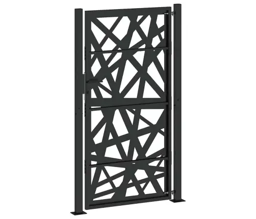 Dārza Vārti Melni 105X180 Cm Tērauda Gaismas Dizains Vidaxl