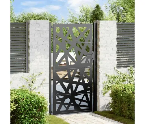 Dārza Vārti Melni 105X180 Cm Tērauda Gaismas Dizains Vidaxl
