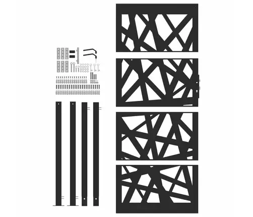 Aiavärav, Must, 100 X 200 cm Terasest, Valgusdisain