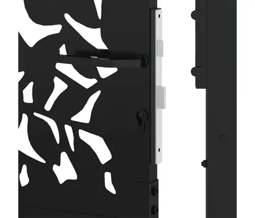 Dārza Vārti Melni 105X106 Cm Tērauda Lapu Dizains Vidaxl