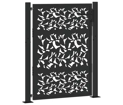 Aiavärav, Must, 100 X 125 cm Terasest Lehekujundusega