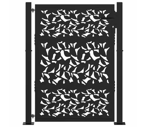 Aiavärav, Must, 100 X 125 cm Terasest Lehekujundusega